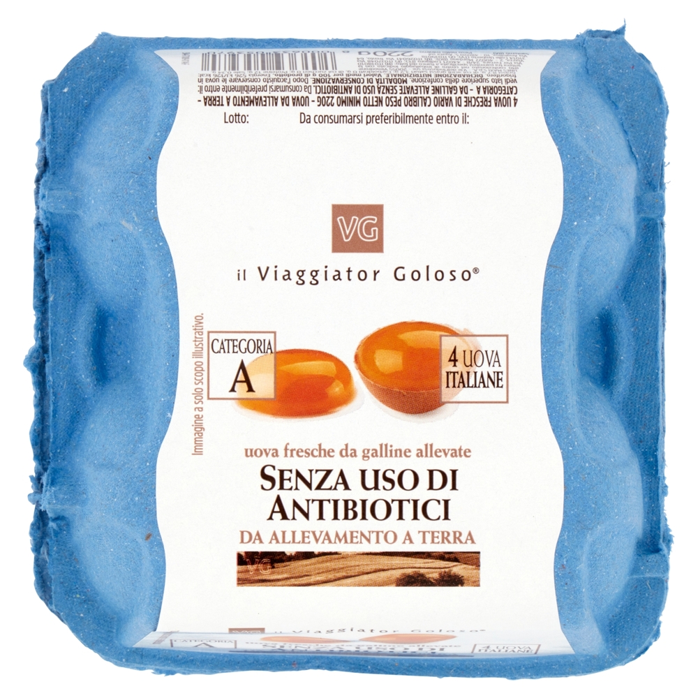 Uova Fresche Senza Antibiotici, 4 Pezzi